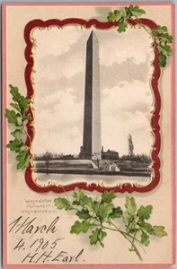 1905 WASHINGTON MEMORIAL geprägte Postkarte ungeteilte Rückseite/Waschung. DC Stempel - Bild 1 von 2