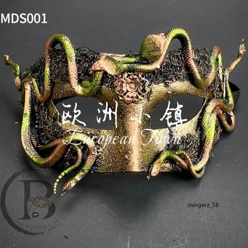 Gold Green Halloween Woodland Medusa Snake Masquerade Men Women Eye Mask NEW - Image 1 of 1