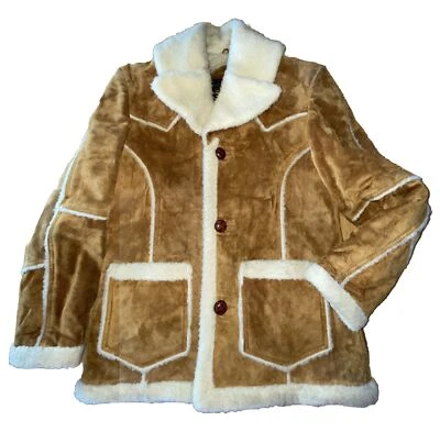 Vintage 80s Pacific Trail Ranch Coat Brown Leather Size S (40) Made In Korea VGC - Image 1 of 4