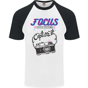 Focus and Then Capture It Photography Mens s/S Baseball T-Shirt - Picture 1 of 43