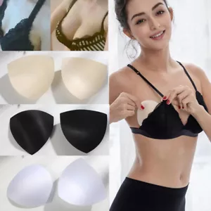 1 pair Bikini Bra Pad Triangle Cups Chest Push Up Insert Foam Pads for Swimsuit - Picture 1 of 18