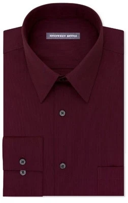 Nueva con etiquetas $95 Geoffrey Beene Para hombres Calce Clásico Rojo Sin Arrugas Camisa de Vestir 15 32/33 M Foto 1 de 4
