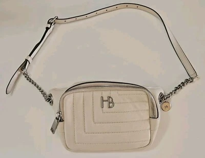 RARE Henri Bendel 712 Quilted Leather Waist Belt Bag Fanny Pack Crossbody Ivory - Image 1 of 4