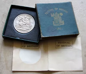 GREAT BRITAIN GEORGE VI 1951 CROWN FESTIVAL OF BRITAIN UNC IN ORIGINAL BOX + COA - Picture 1 of 6