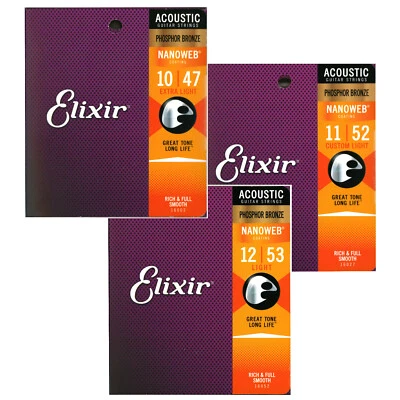 ELIXIR 16002 16027 16052 - SAITEN WESTERNGITARRE AKUSTIK NANOWEB PHOS/BRONZE