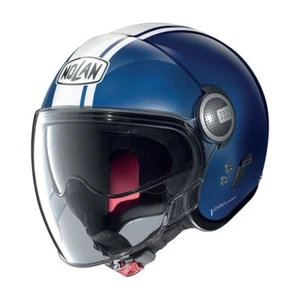 CASCO MOTO SCOOTER DEMI JET NOLAN N21 VISOR DOLCEVITA 97 BLUE TAGLIA L - Picture 1 of 1