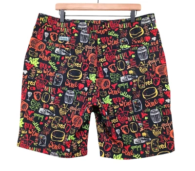 Pantalones Cortos de Golf Hreski Para Hombres 37x 9 (Etiqueta 38) Tema de Vino Rendimiento AOP Grabado Playa Foto 1 de 4