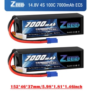 2x Zeee 7000mAh 4S Lipo Batería 14.8V 100C EC5 para RC Coche Avión Drone - Imagen 1 de 10