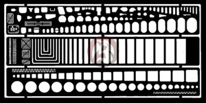 Verlinden 1/72 Scribing Template (over 100 shapes) (57mm x 95mm) [Aircraft] 280 - Picture 1 of 1