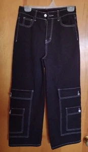 New SheIn Teen Girls Contrast Stitch Pocket Patched Jeans - Picture 1 of 4