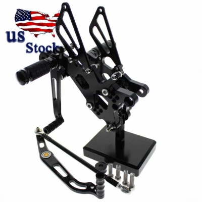 For Honda Suzuki Kawasaki Yamaha CNC Adjustable Rearset Footpeg Motorcycle Pedal - Image 1 of 4