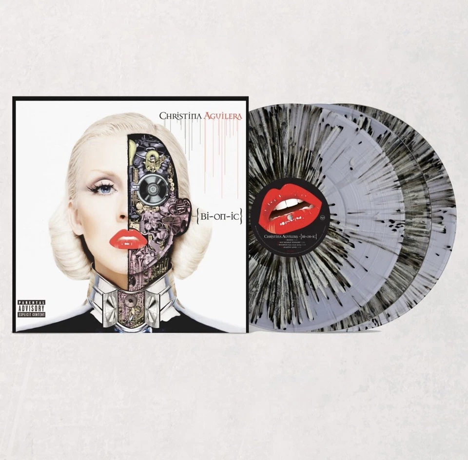Christina Aguilera Bionic Splatter Vinyl 3 X LP 12" Urban Outfit RARE