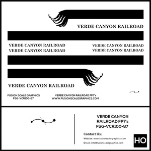 HO Scale Verde Canyon Railroad Modern F Unit Locomotive Decal Set - Picture 1 of 1