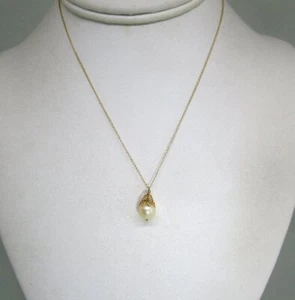 Collar Colgante Oro Amarillo 14K y Perlas 1,7 gramos 8 mm Perla - Imagen 1 de 4
