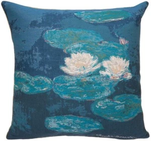 MONET SEEROSEN "EEFET DU SOIR" BELGISCHER GOBELIN KISSENBEZUG 18" X 18" 1783 - Bild 1 von 6