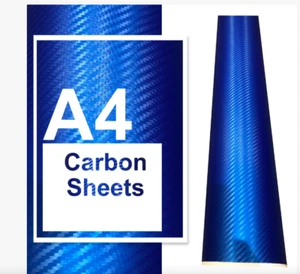 Blue Carbon Fibre Vinyl Car Wrap DIY Decal Self Adhesive Premium Grade 10 - Picture 1 of 2