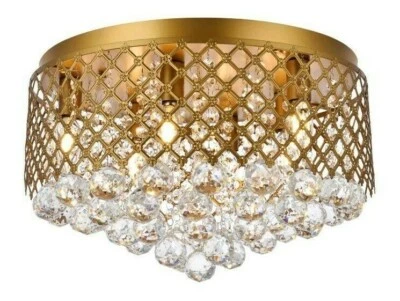 LATÓN VESTÍBULO DORMITORIO COMEDOR SALA CRISTAL MONTAJE EMPOTRADO ARAÑA ILUMINACIÓN Foto 1 de 4