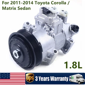 A/C Compressor W/Clutch For 2011 2012 2013 2014 Toyota Corolla / Matrix 1.8L New - Picture 1 of 17