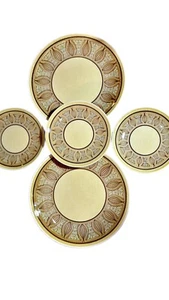 Taylor Smith Taylor Honey Gold (2) Dinner Plates 10 3/8" (3) Bread Plates (7”) - Picture 1 of 6