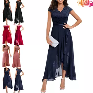 V-Neck Chiffon Formal Prom Ball Gown Evening Party Wedding Bridesmaid Prom Dress - Picture 1 of 10