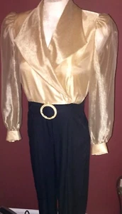 J.R. Nites by Caliendo Jumpsuit schwarz & transparent gold formell Strass Gürtel 4 - Bild 1 von 12