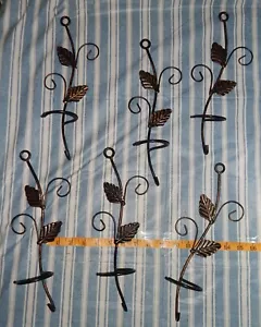 Juego de 6 apliques de pared de hoja de metal decoración con detalles dorados/bronce - Imagen 1 de 2