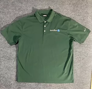 Polo Shirt uomo Questmark Floors Nike XL verde cacciatore 100% poliestere Dri-Fit - Foto 1 di 13