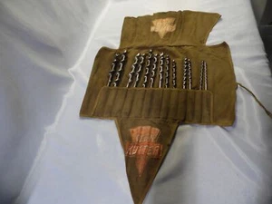 VINTAGE E C SIMMONS KEEN KUTTER 13 Pc (4-16) BITS IN DOUBLE MARKED CANVAS ROLL! - Picture 1 of 12