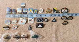 Alaska Nenana Ice Classic Tripod 25 pin Pinback 4 Kuskokwim Ice Classic pin Lot - Picture 1 of 21