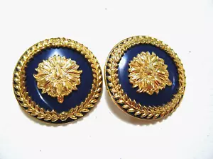Vintage MMA Metropolitan Museum Enamel Gold Earrings Age Of Napoleon 14K Posts - Picture 1 of 6