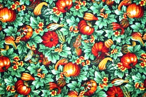 GOURDS AND LEAVES IN THE FALL - 100% COTTON FABRIC - Picture 1 of 4
