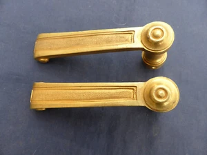 2 Poignées béquilles ancienne laiton massif  ST Porte pour carré de 7 - Imagen 1 de 8