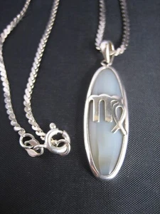 Italian 925 sterling silver chain necklace with jade pendant (7.4 g / 40 cm) - Picture 1 of 13