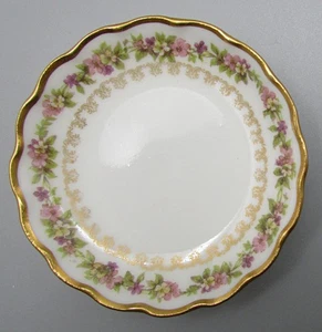 Haviland Butter Pat - Pink/Purple/Yellow Flowers - Schleiger 524C - Picture 1 of 3