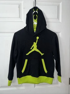 Nike Air Jordan Flight Hoodie Pullover Size Medium Youth 23 Jumpman Neon - Picture 1 of 7