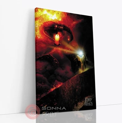 El Señor de los Anillos Gandalf Balrog Moria You Shall Not Pass arte de pared lienzo impresión Foto 1 de 4