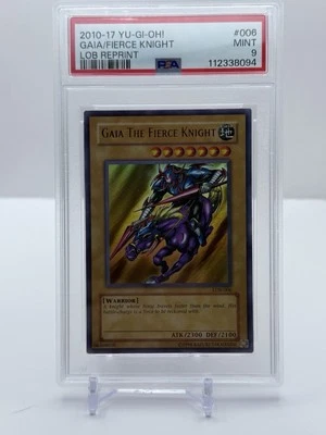 YUGIOH PSA 9 Gaia the Fierce Knight LOB-006 Ultra Rare Unlimited Original 2002 - Image 1 of 2