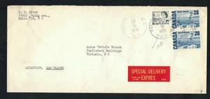 Canadá 1970 46¢ Centenario Entrega Especial Cubierta, orificios para grapas superior derecha - Imagen 1 de 2