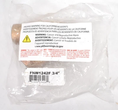 FNW FNW1242F Swing Check Valve 3/4" Solder Brass 300 WOG 150 WSP Genuine OEM - Image 1 of 4