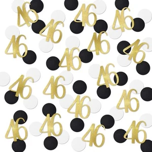 Gold Glitter 46 Confetti 46th Birthday Number Confetti 200pcs Anniversary Par... - Picture 1 of 2