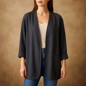 WINDSMOOR vintage black woman jacket blazer size 10 - Picture 1 of 6
