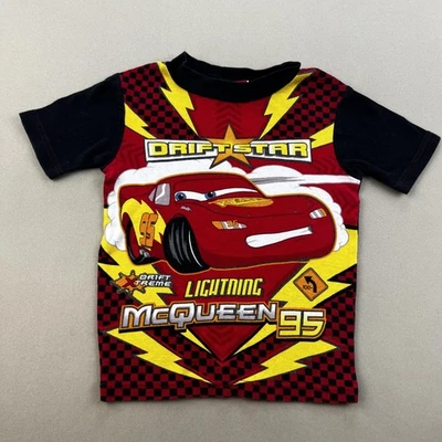 Vintage Disney Pixar Lightning McQueen T-Shirt Youth 6 Red Cars Drift Star Boys - Image 1 of 4