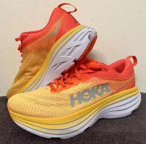Size 7B - Women’s Hoka One One Bondi 8 Orange/Yellow - Picture 1 of 7