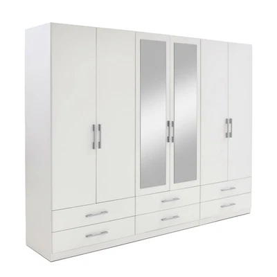Drehtüren-Kombischrank - alpinweiß - 6-türig Kleiderschrank Schrank - Bild 1 von 4