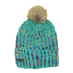 Coal The Ava Hand Knit Acrylic Pom Women's Beanie Green Rainbow - Picture 1 of 1
