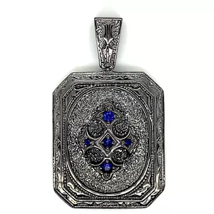 925 Sterlingsilber Herren Saphirkreuz Mehl Anhänger Charm 30 Gramm - Bild 1 von 3