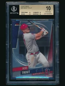 2019 Topps Finest #25 Mike Trout BGS 10 Pristine - Picture 1 of 2
