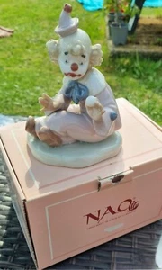 vintage Nao Lladro Clown Figure Ceramic Pierrot Payasito Con Pelotita 00485 Box - Picture 1 of 8