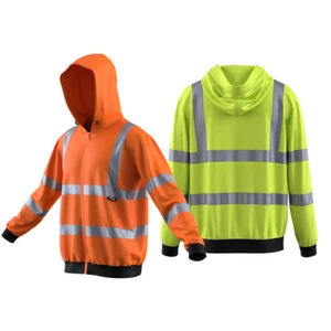 Felpa con cappuccio Hi Vis in pile interno massimo comfort calore Traega TSW14 - Foto 1 di 5