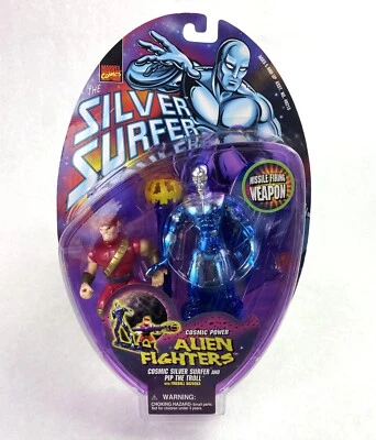 Cosmic Silver Surfer & Pip The Troll Aliens Fighters Figure New Toybiz 1998 - Image 1 of 2